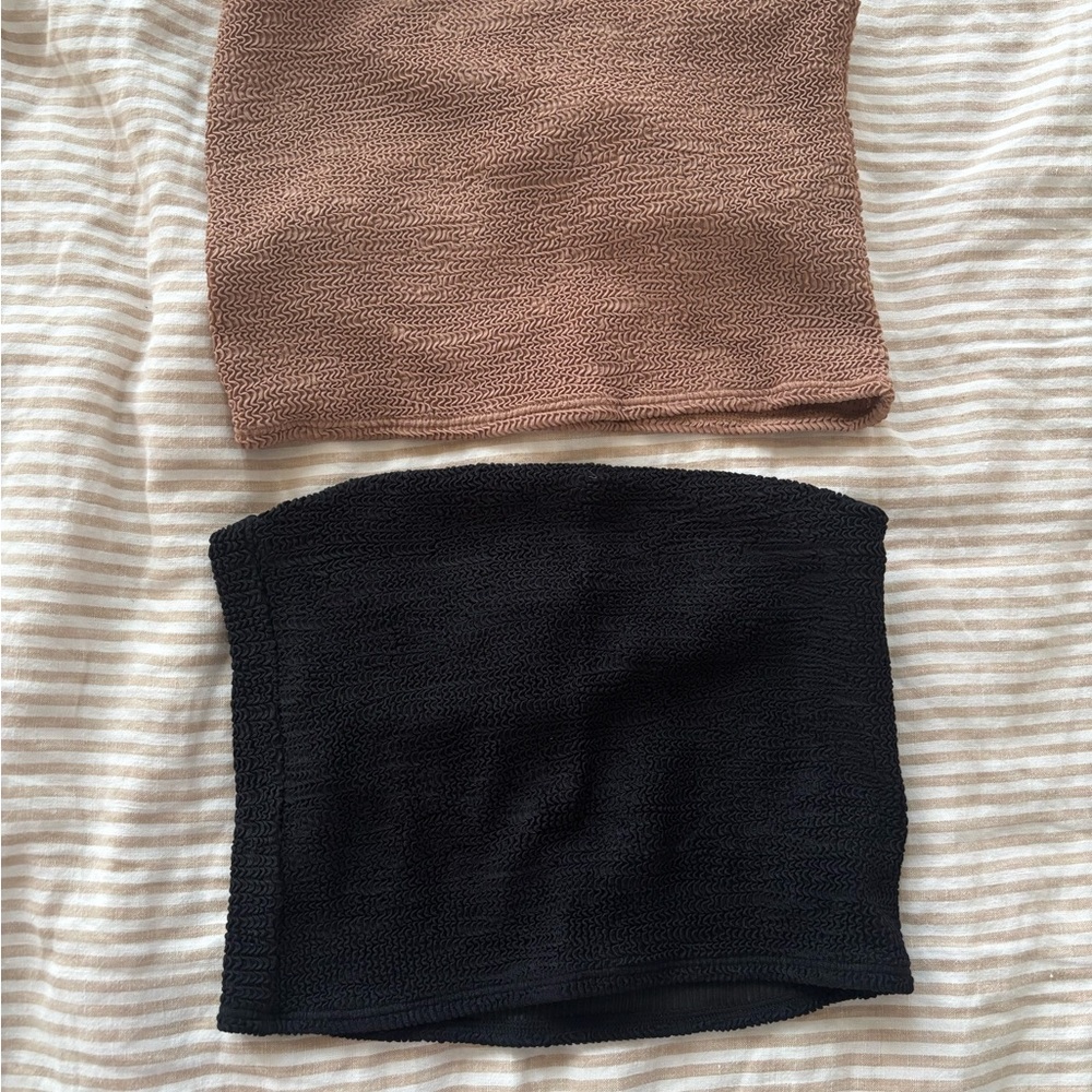 Monday swimwear laguna tube top in Black and husk